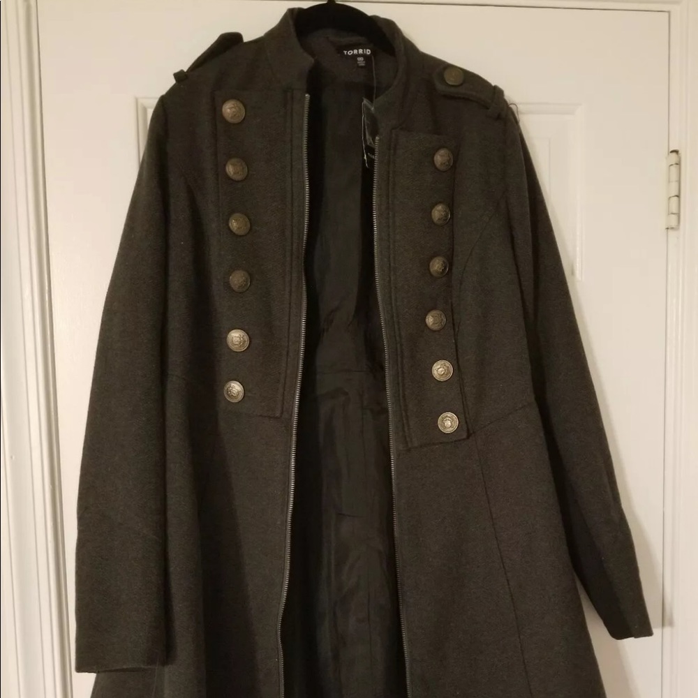 Torrid military style zip coat 00 plus size